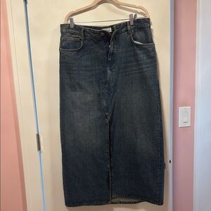 Zara Dark Blue Denim Maxi Skirt